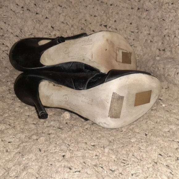 ALLSAINTS-Arachine-Black Leather Braided-Peep Toe-Gusset Booties-Sz 37-Excellent - Picture 7 of 7